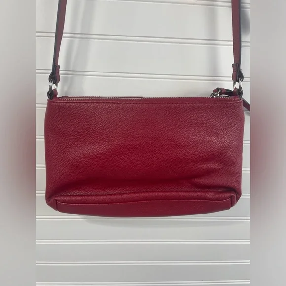 Dana Buchman Red Faux Leather Crossbody Bag with Adjustable Straps EUC - Picture 9 of 12